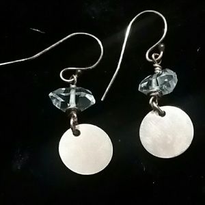 14K gold filled Herkimer diamond disc earrings